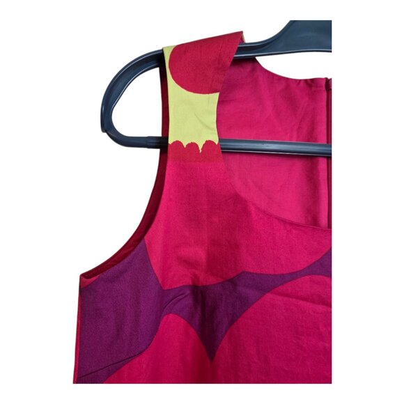 Marimekko Women Dress Silk Unikko Pattern Sleeveless Multicolor Back Zip Size 34 - Picture 6 of 16